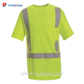 Hohes Sichtbarkeits-Orange / Gelb 100% Polyester Birdseye-kundenspezifisches Logo ANSI 107 reflektierendes Sicherheitst-shirt mit reflektierendem Band